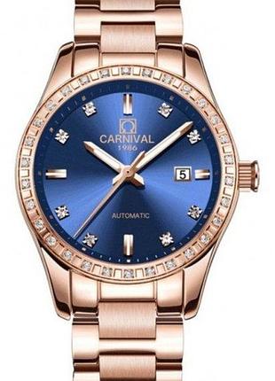 Женские механические часы carnival maldives с автозаводом классические стильные часы для женщин с сапфир ve-33