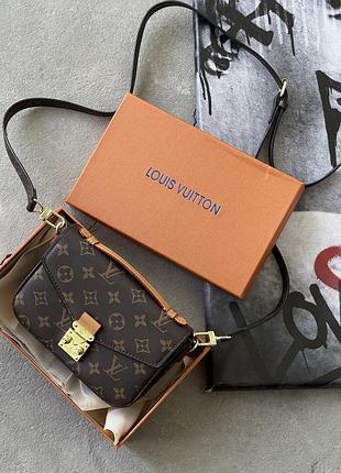Сумка луи витон метис коричневый с бежевым мини louis vuitton pochette metis