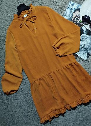 Красивое свободное платье с объемными рукавами/платье