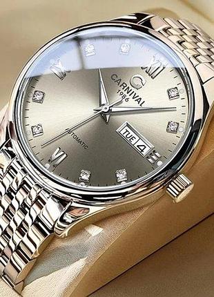 Годинники чоловічі наручні carnival toscana механічні з сапфіровим склом для бізнесу та повсякденного но ve-33
