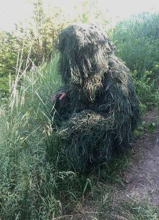 Маскувальний халат лісовий масхалат для полювання та тактичних операцій унісекс безшумний маскхалат ve-33