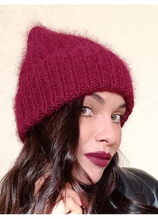 Шапка ручної роботи пух кролика