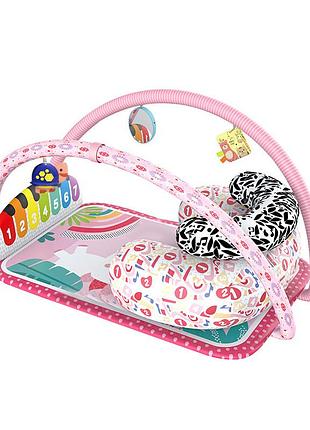 ★➚детский развивающий коврик pony pink музыкальный пианино с дугой для младенцев погремушка интерактивный