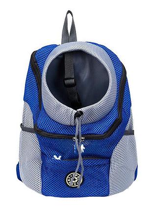 ★➚рюкзак-перенесення venxius d-07 для кішок і собак з кишенями синій зручна сумка для тварин dm-11