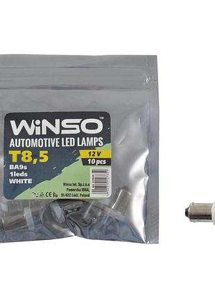 ★➚led автолампа winso t8.5 ba9s 12v 10шт белая светодиодная лампочка для авто габаритов и поворотов dm-11