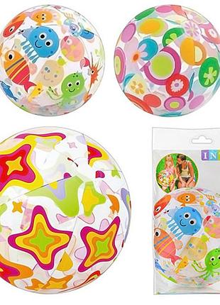 ★➚надувной мяч intex морские обитатели 51см для пляжа и бассейна разноцветный игровой мяч dm-11