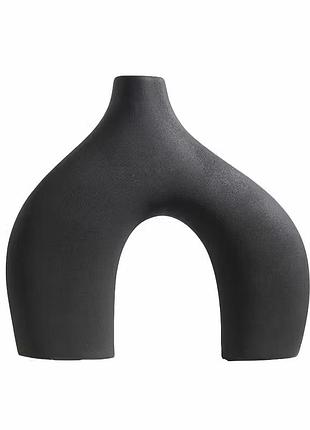 ★➚ваза для цветов двуногая керамическая lesko черная фигурная для интерьера стильный декор для дома dm-11