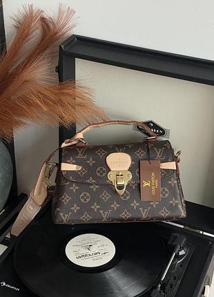 Женская сумка луи виттон саквояж большая louis vuitton коричневый с розовым