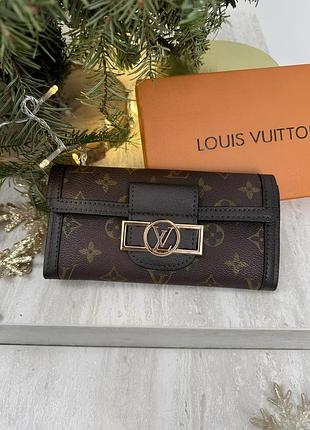 Женский кошелек louis vuitton коричневый большой луи виттон