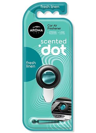 Ve ароматизатор aroma car dot fresh updated form linen для автомобіля з ароматом свіжої білизни та нейт upd_fo3