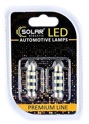 Ve led автолампа solar 12v sv8.5 updated form t11x39 9smd белая для освещения салона автомобиля светоди