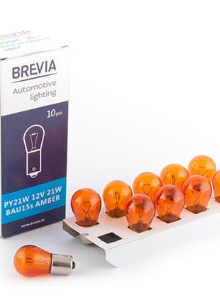 ★➚лампа розжарювання brevia py21w 12v 21w bau15s помаранчева для автомобіля заміна штатних ламп світильник dm-11