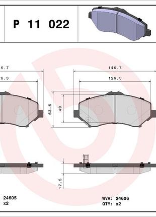 Колодки гальмівні дискові передн dodge journey 2.4 2012.06- bm p11022