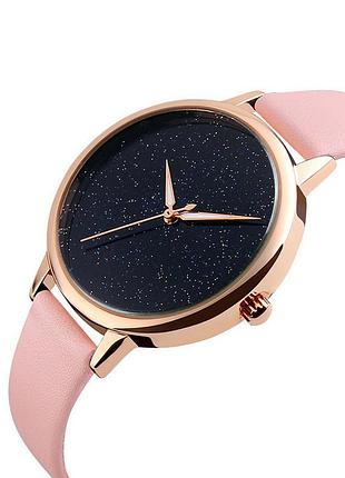 Женские часы skmei 9141 розовые кварцевые классические наручные часы для стильных дам с водозащитой 30 м ve-33