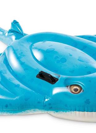 ★➚надувной плотик intex синий 185 x 145 см для отдыха на воде и пляже плавательный матрас dm-11