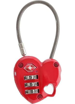 Брелок-замок munkees 3606 tsa combi lock heart для чемоданов, дорожных сумок, рюкзаков