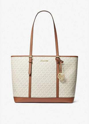 Сумка-тоут michael kors jet set travel large logo vanilla