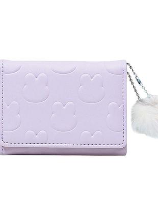 ★➚женский кошелек eastern star с принтом кролика фиолетовый для карт повседневный с кнопками тиснение dm-11