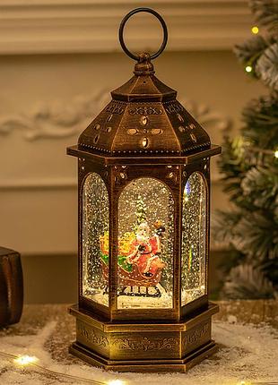 ★➚декоративний новорічний ліхтар lesko 2024 12x12x24 см різдвяне прикраса з підсвічуванням dm-11