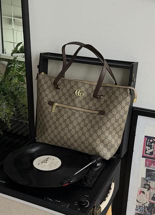 Женский шоппер gucci серый