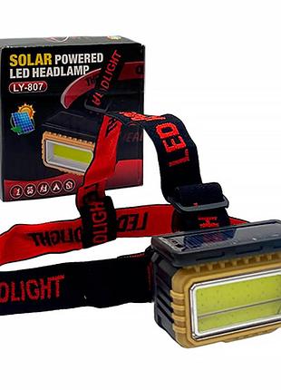 ★➚налобный фонарь x-balog bl-ly-807 с солнечной батареей светодиодный для туристов и спортсменов фонарик н