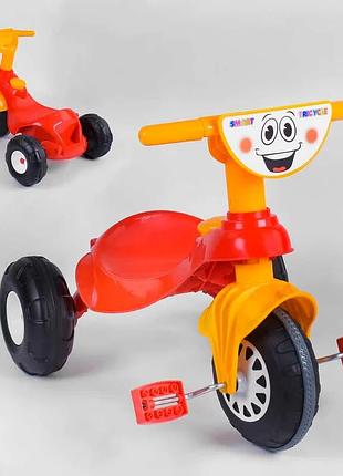 Детский легкий велосипед pilsan my pet 07-132 красно-желтый с клаксоном в коробке