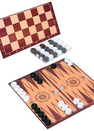 Настольная игра шашки и нарды 034/6 (80) «bamsic» для развития детей