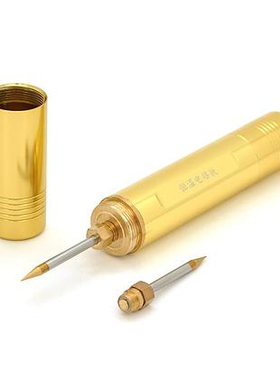 Аккумуляторный беспроводной портативный паяльник, акб 18650 (2600ма) + 2 жала + зарядное устройство, gold