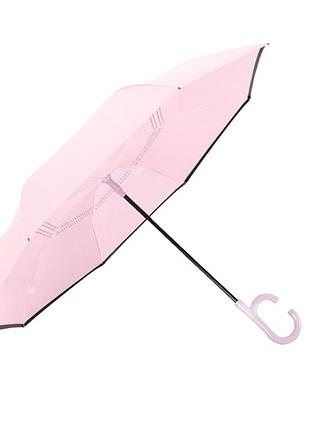 ★➚зонт наоборот up-brella 1166 108 см розовый женский складной антиветерный зонт для дождя и ветра dm-11