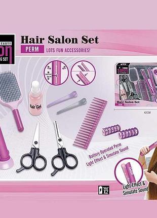Детский набор парикмахера ylq 088 (24/2) со стайлером и аксессуарами для волос в коробке