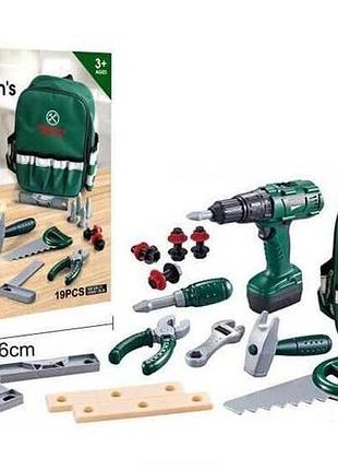 Набор инструментов g 232 (20/2) с рюкзаком, шуруповертом в коробке