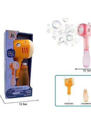 Іграшковий бульбашковий генератор 531 a (36) з двома режимами, світловими ефектами та мелодіями, у комплекті пляшечка з розчином