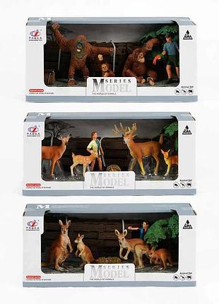 Уникальный набор реалистичных животных q 9899 с 6 (36/2) 3 вида в коробке