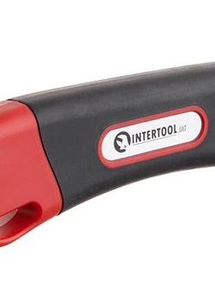 Ve нож intertool 18 мм new version с противоскользящим корпусом для резки бумаги картона и линолеума n6w_ver 5