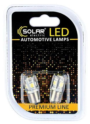 ★➚led автолампа solar 12v t8.5 ba9s 5smd белая для освещения салона автомобиля светодиодные лампы 2шт dm-11