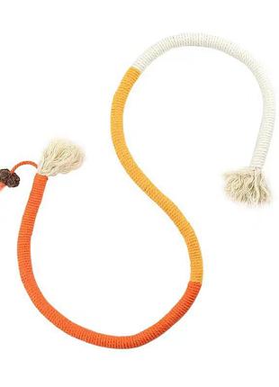 ★➚веревка для котов lesko 70см оранжевая игрушка для кошек развивающая активная игра для котят и взрослых