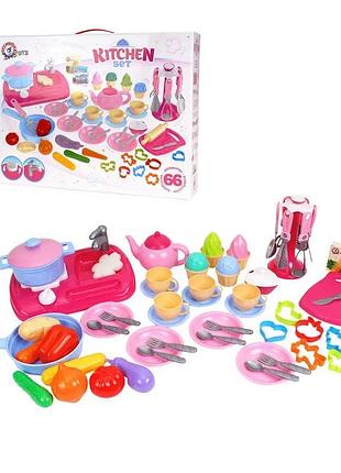 Игра в кухню technok toys 7280 (4) – детский набор посуды из 66 предметов