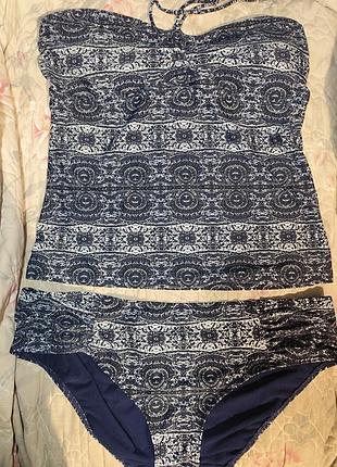 Шикарный стильный купальник танкини майка и плавки в бассейн пляж тренировки большой размер