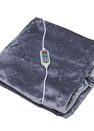 ★➚плед із підігрівом lesko usb 100х65 сірий електроковдра для дому та роботи тепла ковдра з таймером dm-11