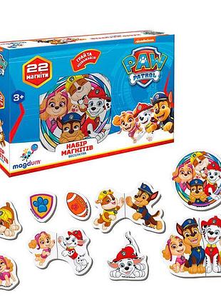 Набір магнітів ml 4034-02 «щенячий патруль. весела гра» для розвитку дітей «magdum»