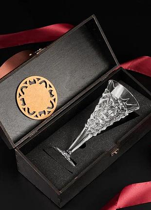 Подарунковий набір для вина на 1 бокал bohemia glacier 250 мл та костери