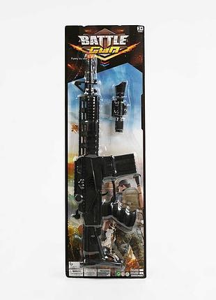 Детский автомат 229 b (96/2) с трещоткой и съемным прицелом на листе