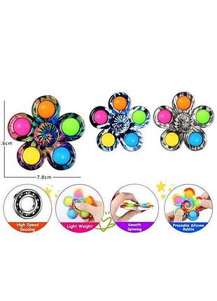 Розважальний спінер 2021-100 c (1000) 7,8*7,6 см, поп-іт, в пакеті, мікс видів