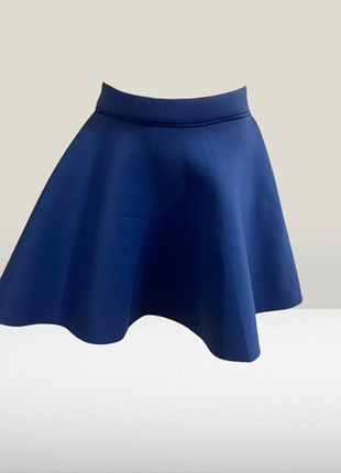 Юбка из неопрена, очень пышная, ярко-синего цвета