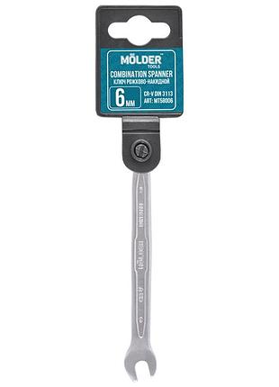 ★➚ключ комбинированный molder cr-v 6мм гаечный и накидной для работы с крепежом и гайками dm-11