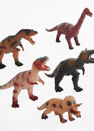 Игрушечный динозавр cqs 709-6 a (96/2) 5 видов с светодиодной подсветкой и звуками животных, работающий на