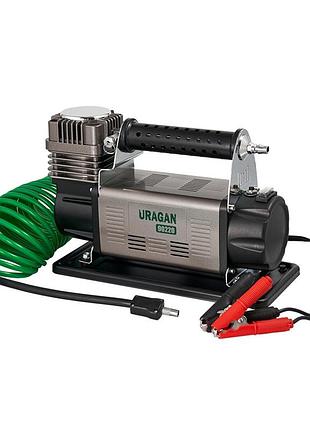 ★➚компрессор автомобильный uragan 600вт 160л/мин однопоршневой с зажимами для шин и насос для авто dm-11