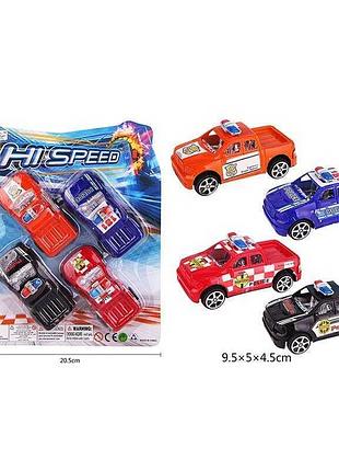 Инерционный набор полицейских автомобилей 168-4 x-1 (192/2) из 4 моделей на листе