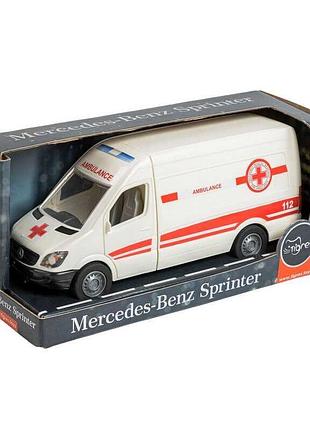 Игрушечная машина скорой помощи mercedes-benz sprinter tigres 39664 с открывающимися дверями кабины и кузова