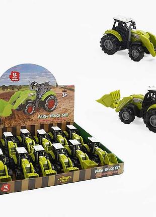 Игрушечный трактор 550-12 р (24) с подсветкой и звуковыми эффектами, подвижные детали, комплект из 12 на
